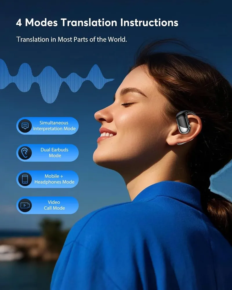 Paekole Translation Earbuds Real Time AI 144 Language Translator Earbuds